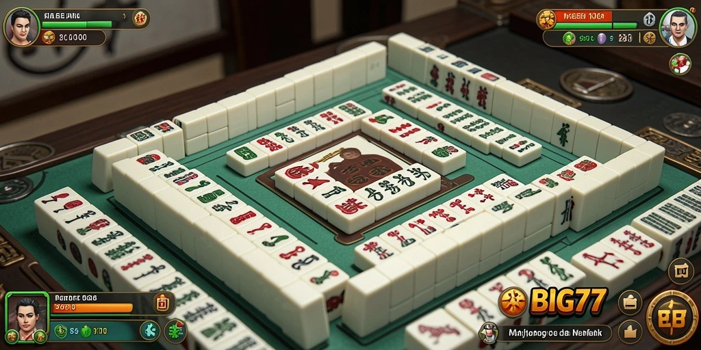 Tampilan gameplay Mahjong yang seru dan menantang di BIG77.