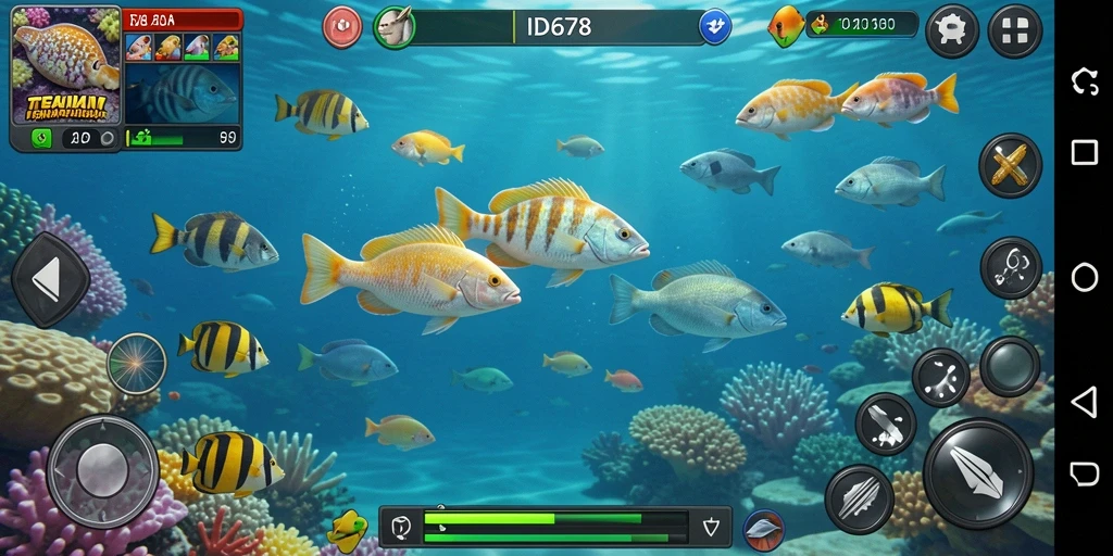 Tampilan gameplay seru dalam game Tembak Ikan ID678.