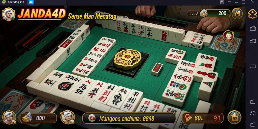 Screenshot gameplay JANDA4D menampilkan aksi mencocokkan ubin Mahjong.