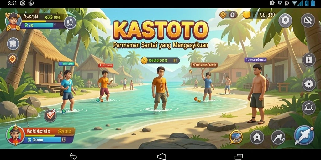Screenshot gameplay KASTOTO menampilkan keseruan permainan santai.