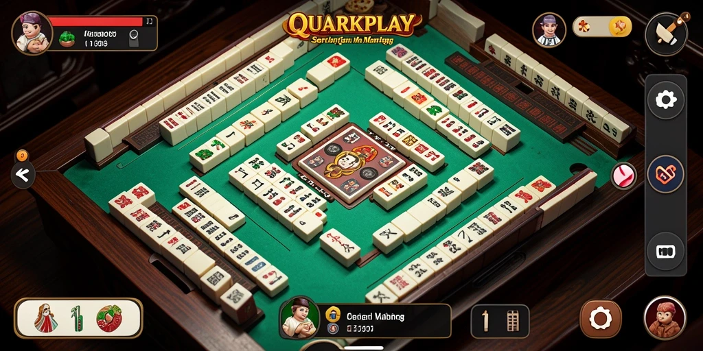 Tampilan gameplay seru dalam permainan Mahjong QUARKPLAY.