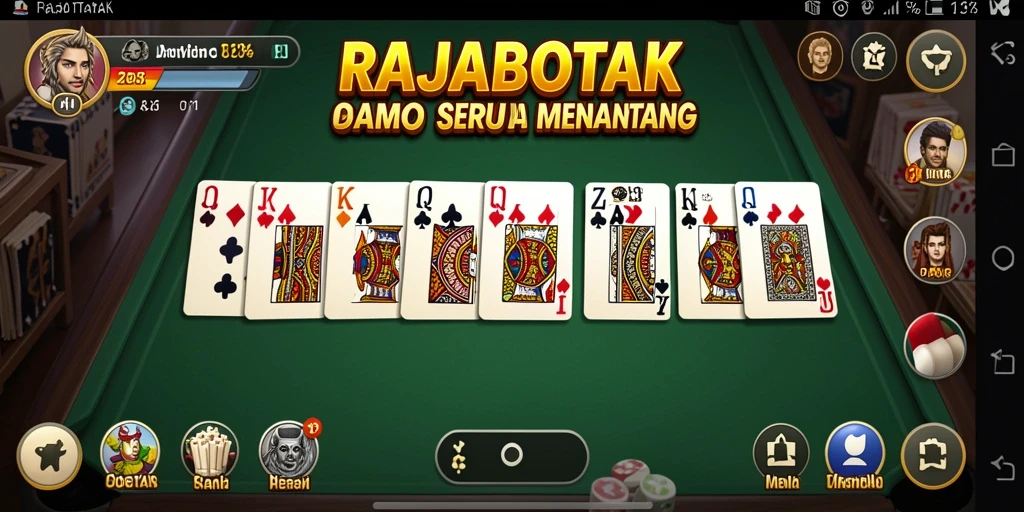Tampilan gameplay seru dari permainan domino RAJABOTAK.